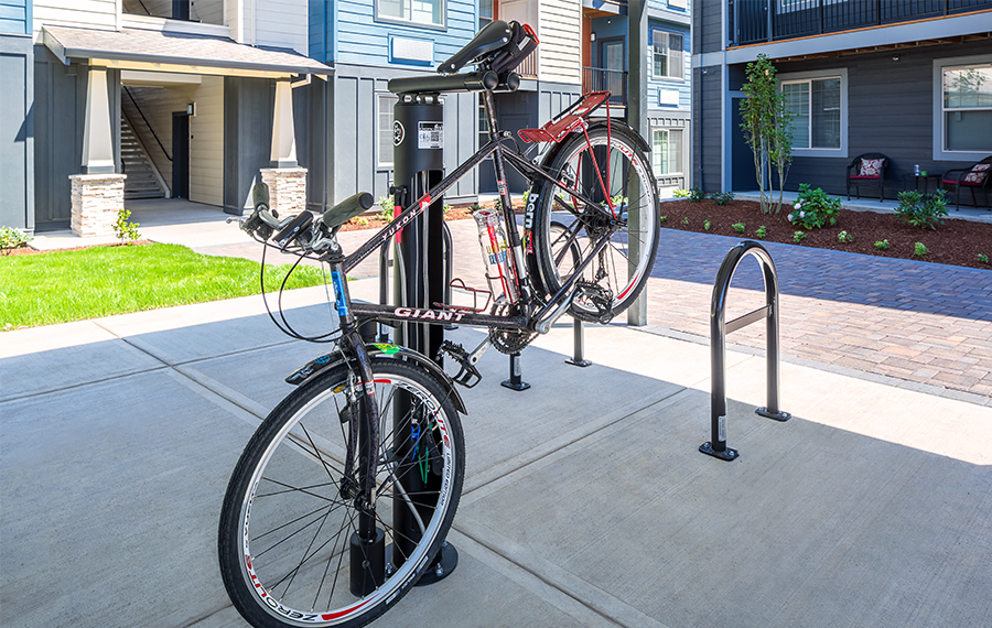 Victory Flats apartments in Cedar Hills - bike maintenance station