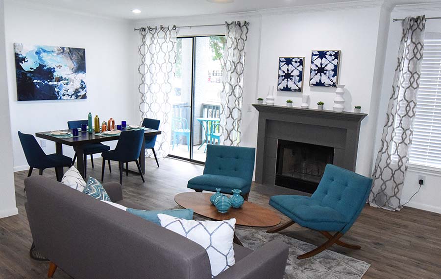 NoA on McNeil Townhomes + Flats - Northwest Austin - Living Room