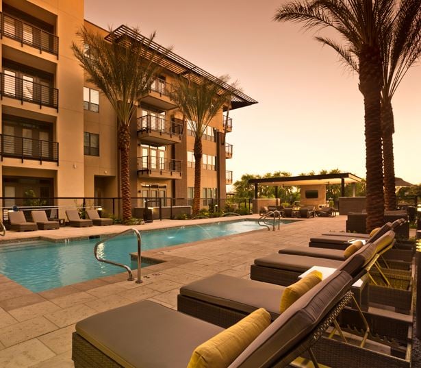 Phx apartments - Citrine Lap pool with outdoor lounge and fire pit