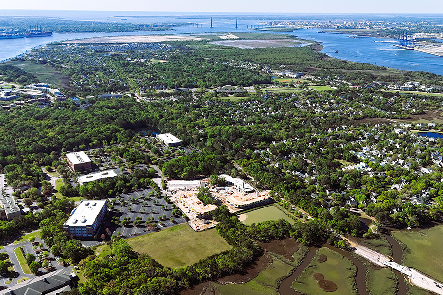The Henslow Daniel Island - Charleston, SC Apartments - aerial view of island